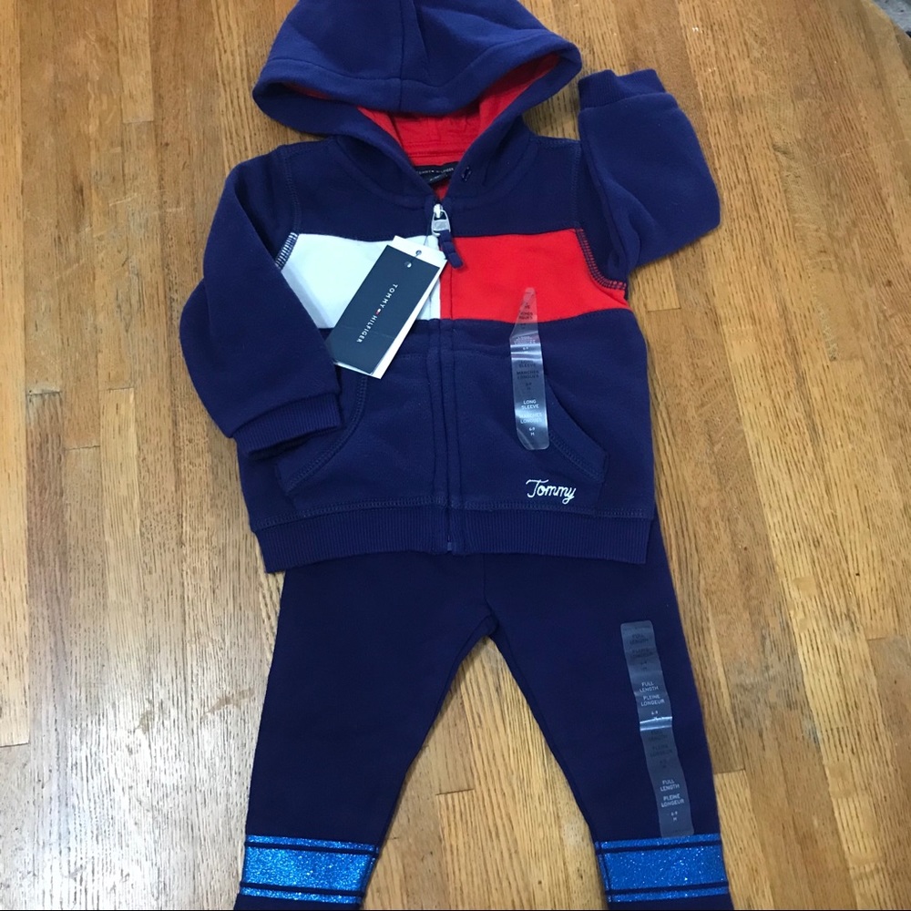 NWT, Tommy Hilfiger hoodie and pants, 6-9 m
